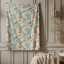 Elegantes Beach Themed Blanket Subtile Marine Must Fleecedecke
