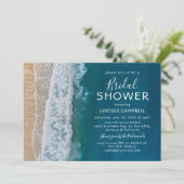 Elegantes Beach Tropical Ocean Brautparty Einladung (Stehend Vorderseite)