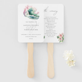 Elegantes Beach Tropical Wedding Program Fächer