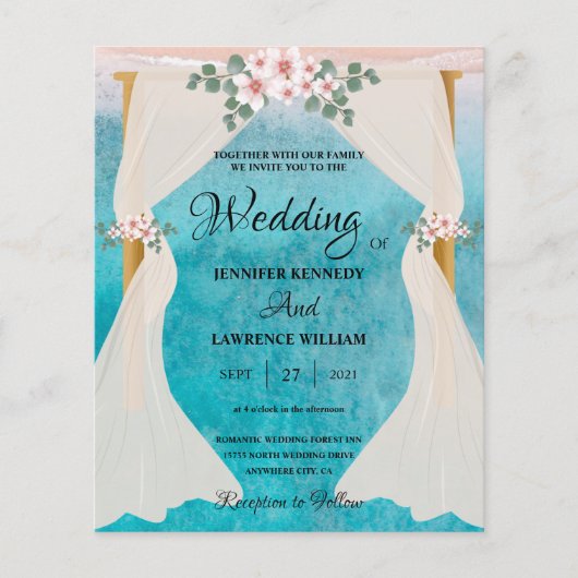 Elegantes Beach Tulle Arbor Foto Hochzeit (Vorderseite)