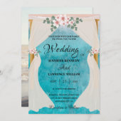 Elegantes Beach Tulle Arbor Foto Hochzeit Einladung (Vorne/Hinten)