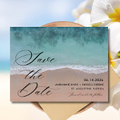 Elegantes Beach Wedding Foto Save the Date Ankündigungspostkarte