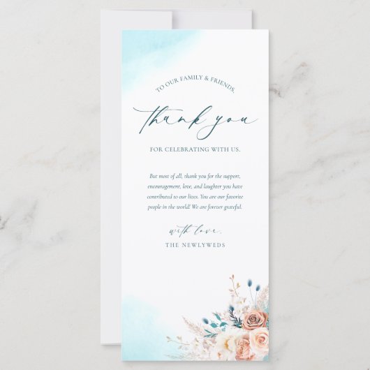 Elegantes Beach Wedding Menu (Rückseite)