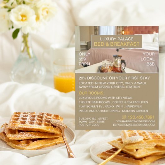 Elegantes Bed & Breakfast Unterkunft Werbung Flyer
