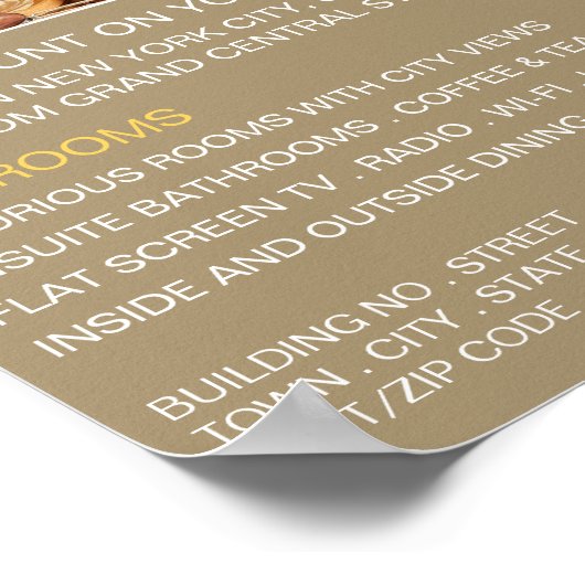 Elegantes Bed & Breakfast Unterkunft Werbung Poster (Ecke)