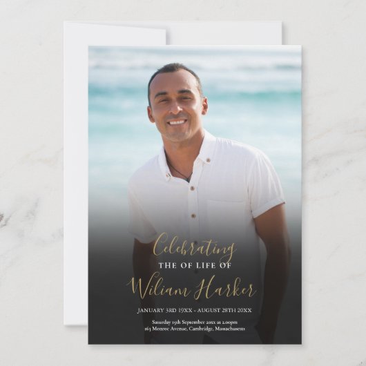 Elegantes Beerdigungs-Foto-Programm (Vorderseite)