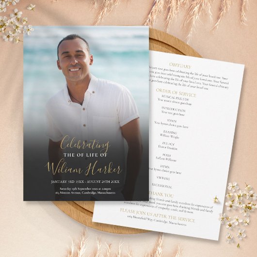 Elegantes Beerdigungs-Foto-Programm