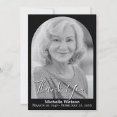 Elegantes Beerdigungsbogen Foto Dankeschön Karte (Vorderseite)