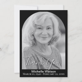 Elegantes Beerdigungsbogen Foto Dankeschön Karte