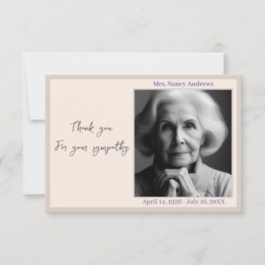 Elegantes Beerdigungsdenkmal aus der Familie Dankeskarte (Vorderseite)