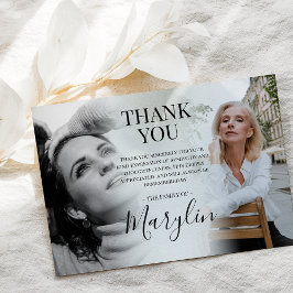 Elegantes Beerdigungsdenkmal vor und nach dem Foto Dankeskarte