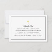 Elegantes Beerdigungskreuz Dankeskarte (Vorderseite)