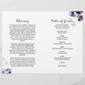 Elegantes Beerdigungsprogramm | Dienstplan (Rückseite)