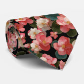 Elegantes Begonien-Blumenmuster Krawatte (Gerollt)