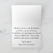 Elegantes Begräbnis- Beileid danken Ihnen zu Dankeskarte (Innenseite)