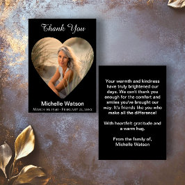 Elegantes Begräbnisherz Foto Dankeschön Karte