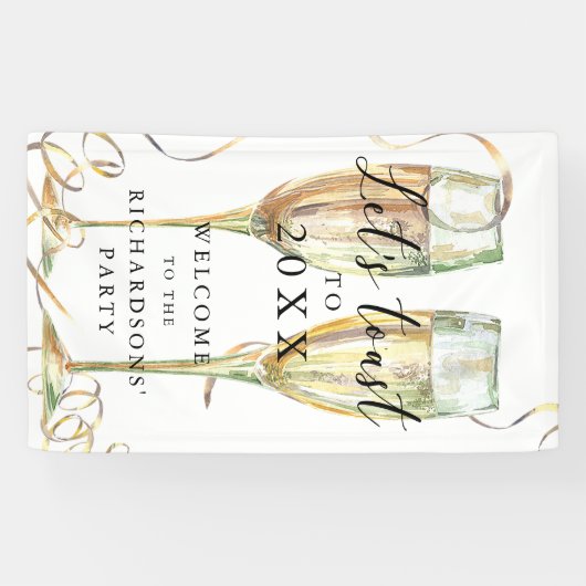 Elegantes Begrüßungsbanner für Silvester Party Banner (Horizontal)