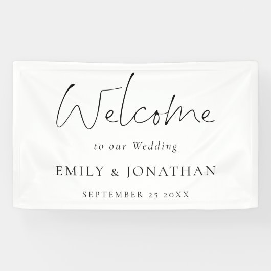 Elegantes Begrüßungsskriptdatum Banner (Horizontal)