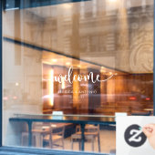 Elegantes Begrüßungszeichen - Fensteraufkleber (Café-Fenster)