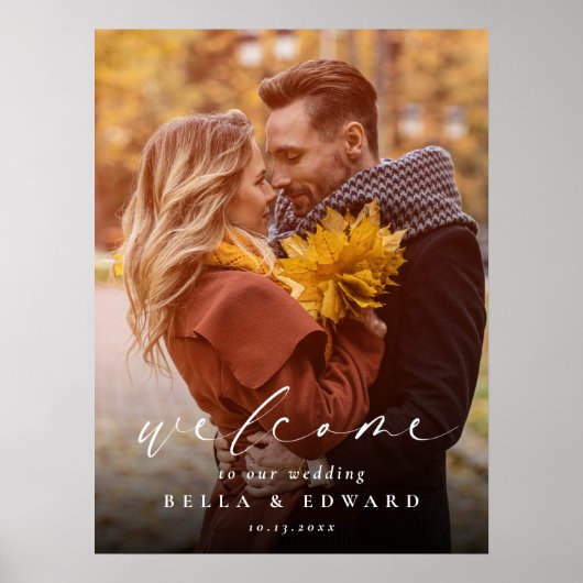 Elegantes Begrüßungszeichen für Foto Poster (Vorne)