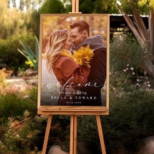 Elegantes Begrüßungszeichen für Foto Poster