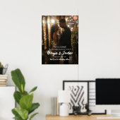 Elegantes Begrüßungszeichen mit Foto Poster (Heimbüro)