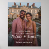 Elegantes Begrüßungszeichen mit Foto Poster (Vorne)