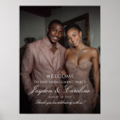 Elegantes Begrüßungszeichen mit Foto Poster (Vorne)