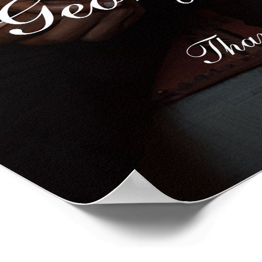 Elegantes Begrüßungszeichen mit Foto Poster (Ecke)