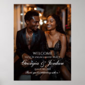 Elegantes Begrüßungszeichen mit Foto Poster (Vorne)