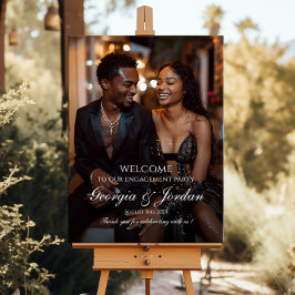 Elegantes Begrüßungszeichen mit Foto Poster