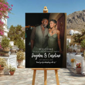 Elegantes Begrüßungszeichen mit Foto Poster