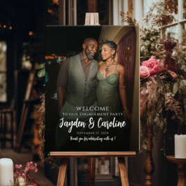 Elegantes Begrüßungszeichen mit Foto Poster