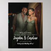 Elegantes Begrüßungszeichen mit Foto Poster (Vorne)