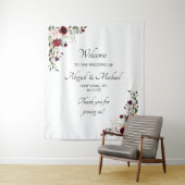 Elegantes Begrüßungszeichen von Burgund Wandteppich (Beispiel)