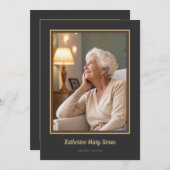 Elegantes Beige-Beerdigungsdenkmal Einladung (Vorne/Hinten)