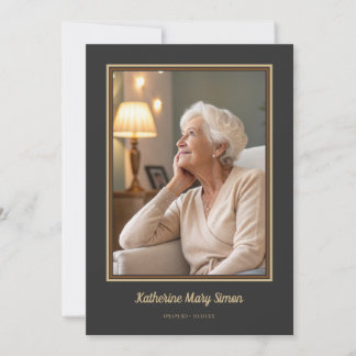 Elegantes Beige-Beerdigungsdenkmal Einladung