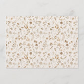 Elegantes Beige-Blumenmuster Begleitkarte (Rückseite)