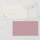 Elegantes Beige Blumenmuster Platzkarte (Vorne/Hinten)