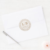 Elegantes beige Blumenmuster Runder Aufkleber (Umschlag)