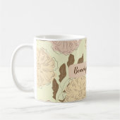 Elegantes Beige Blumenmuster Schöne Mommy Kaffeetasse (Links)