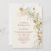 Elegantes Beige Boho Foto Hochzeit Einladung (Vorderseite)