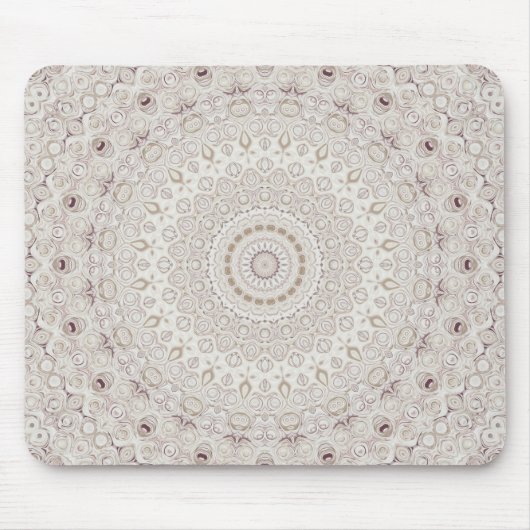 Elegantes Beige Boho Medallion Design Mousepad (Vorne)