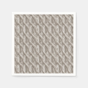Elegantes Beige Cable-Strick-Muster Serviette