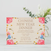 Elegantes Beige Chinesisches Neujahrsfest Einladung (Stehend Vorderseite)