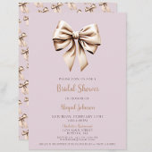 Elegantes Beige Coquette Bow Brautparty Einladung