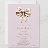 Elegantes Beige Coquette Bow Brautparty Einladung