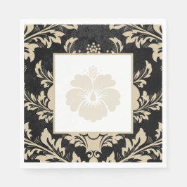 Elegantes, beige Damast Weihnachtsgebäck Serviette