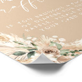 Elegantes Beige Diaper Raffle Poster (Ecke)