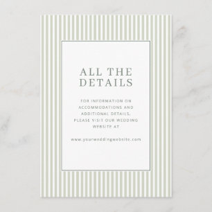 Elegantes Beige gestreiftes Minimalistisches Begleitkarte